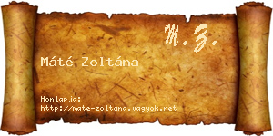 Máté Zoltána névjegykártya